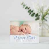 Aankondiging van de Baby van de Foto Cute Blue Scr (Staand voorkant)