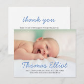 Aankondiging van de Baby van de Foto Cute Blue Scr (Voorkant / Achterkant)