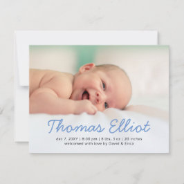 Aankondiging van de Baby van de Foto Cute Blue Scr