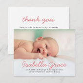 Aankondiging van de Baby van de Foto Cute Pink Scr (Voorkant / Achterkant)