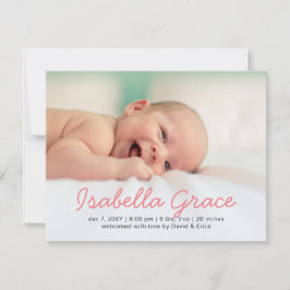 Aankondiging van de Baby van de Foto Cute Pink Scr