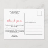 Aankondiging van de Baby van de Foto Cute Pink Scr (Achterkant)