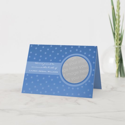 Aankondiging van de Baby van de Starry (blauw) (Voorkant)