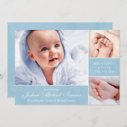 Aankondiging van de Baby van getextureerde fotodoz (Voorkant / Achterkant)