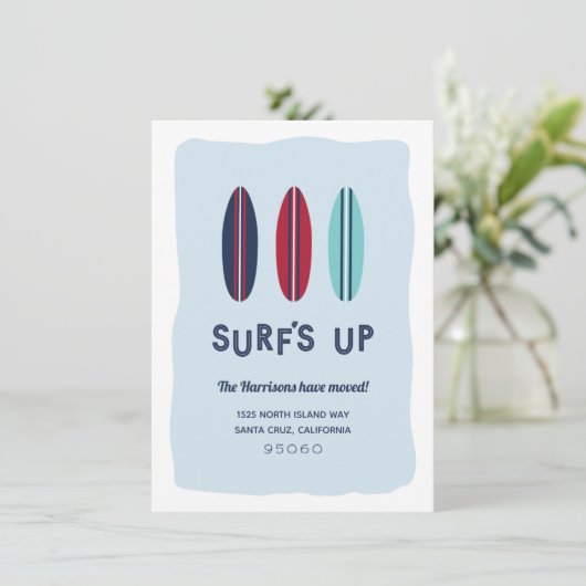 Aankondiging van de Beweging van de Beach van surf (Staand voorkant)