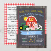 Aankondiging van de Birthday Parade Tractor Birthd (Voorkant / Achterkant)