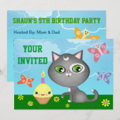 Aankondiging van de Birthday Party van Cute Custom (Voorkant / Achterkant)