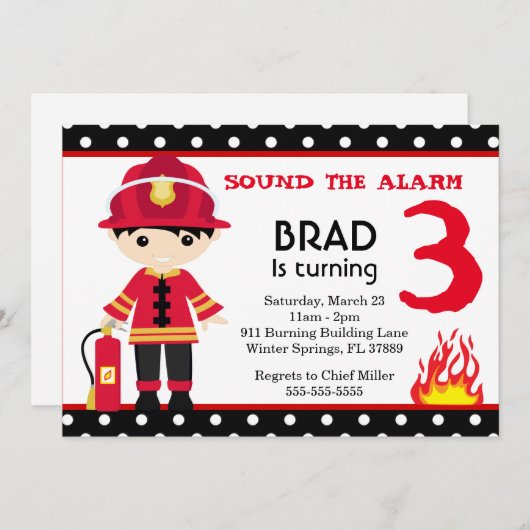 Aankondiging van de Birthday Party van Cute Firefi (Voorkant / Achterkant)