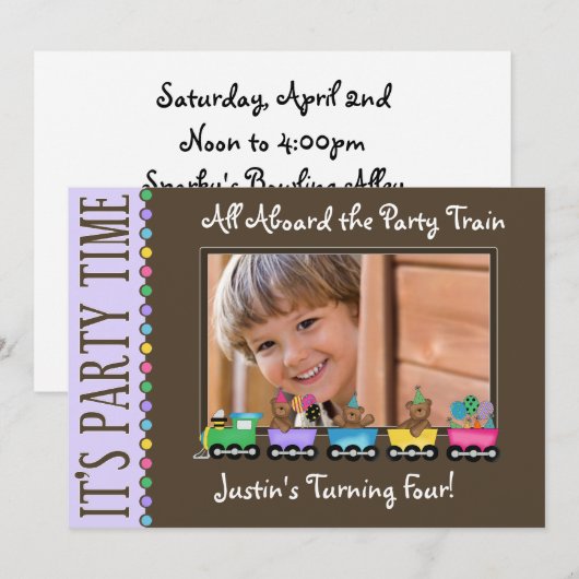 Aankondiging van de "Birthday Party" van het Kind (Voorkant / Achterkant)