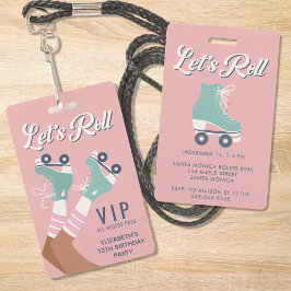 Aankondiging van de Birthday Party van Roller Skat Badge
