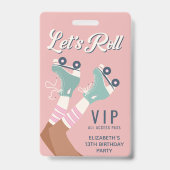 Aankondiging van de Birthday Party van Roller Skat Badge (Voorzijde)