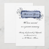 Aankondiging van de blauwe Abstracte Floral Elopem (Voorkant / Achterkant)