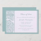 Aankondiging van de blauwe blauwgroen paisleyparti (Voorkant / Achterkant)