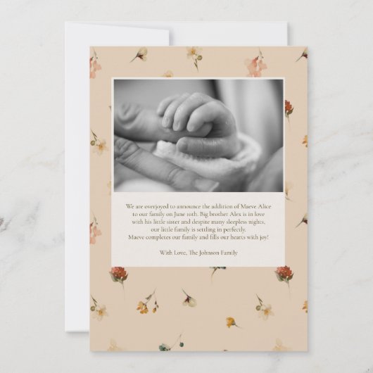 Aankondiging van de botanische wilde bloem (Achterkant)