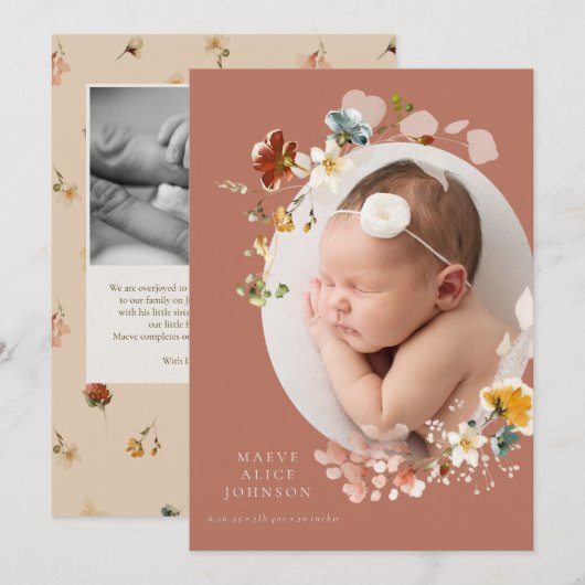 Aankondiging van de  botanische wilde bloem (Voorkant / Achterkant)