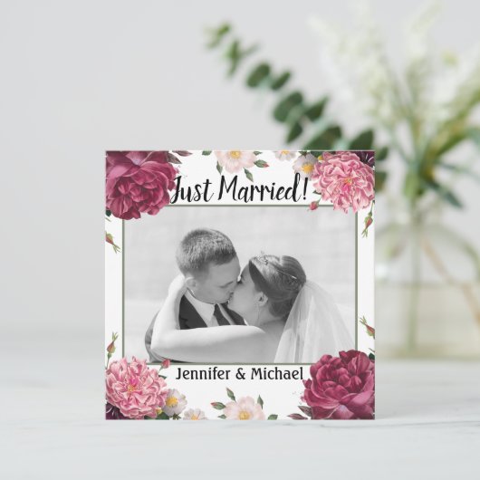 Aankondiging van de bruine bruine en roze bruiloft (Staand voorkant)