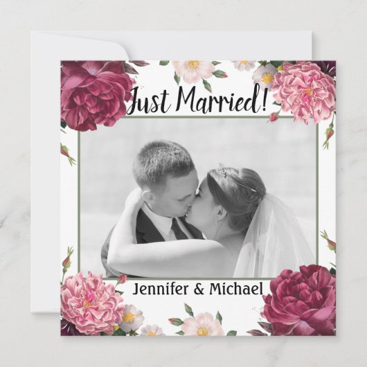 Aankondiging van de bruine bruine en roze bruiloft (Voorkant)