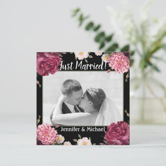 Aankondiging van de bruine bruine en roze bruiloft (Staand voorkant)