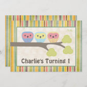 Aankondiging van de Cartoon van Cute Birthday Part (Voorkant / Achterkant)