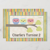 Aankondiging van de Cartoon van Cute Birthday Part (Voorkant / Achterkant)