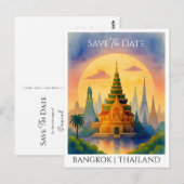 Aankondiging van de datum Bangkok Thailand Briefkaart (Voorkant / Achterkant)