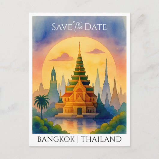 Aankondiging van de datum Bangkok Thailand Briefkaart (Voorkant)