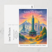 Aankondiging van de datum | Taipei Taiwan Briefkaart (Voorkant / Achterkant)