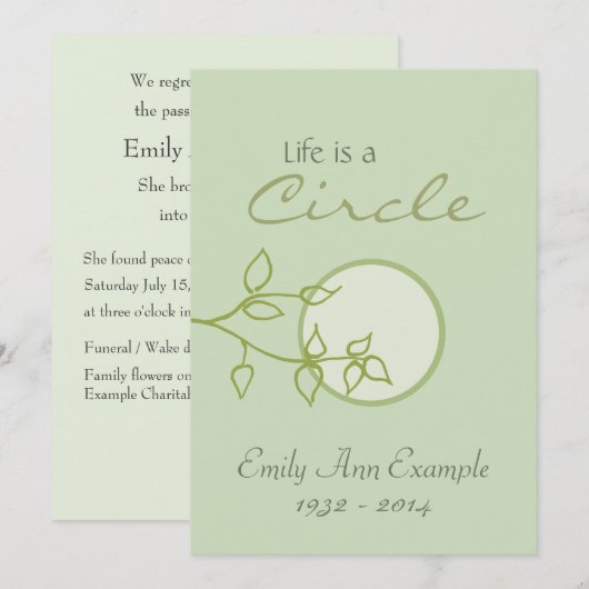  aankondiging van de dood (bladeren) (Voorkant / Achterkant)