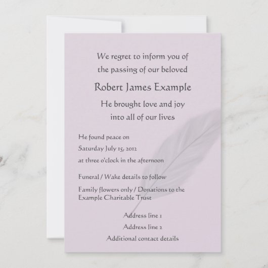  aankondiging van de dood (veer) (Achterkant)