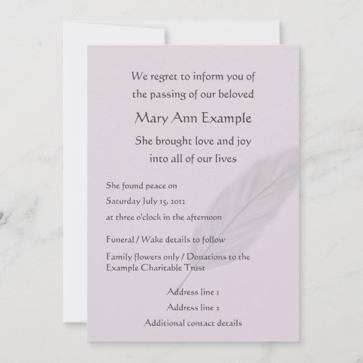  aankondiging van de dood (veer) (Achterkant)