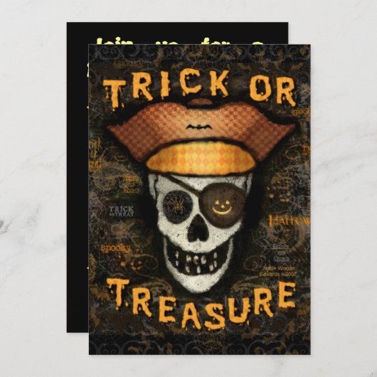 Aankondiging van de douane-expirate Skull Party (Voorkant / Achterkant)