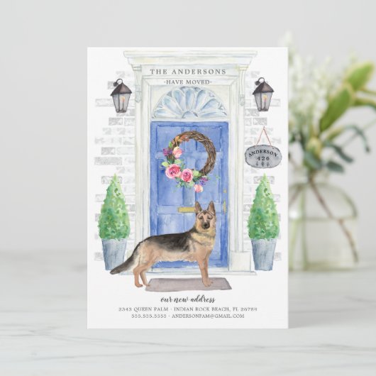 Aankondiging van de Duitse Shepherd Front Deur Mov (Staand voorkant)