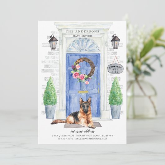 Aankondiging van de Duitse Shepherd Front Deur Mov (Staand voorkant)