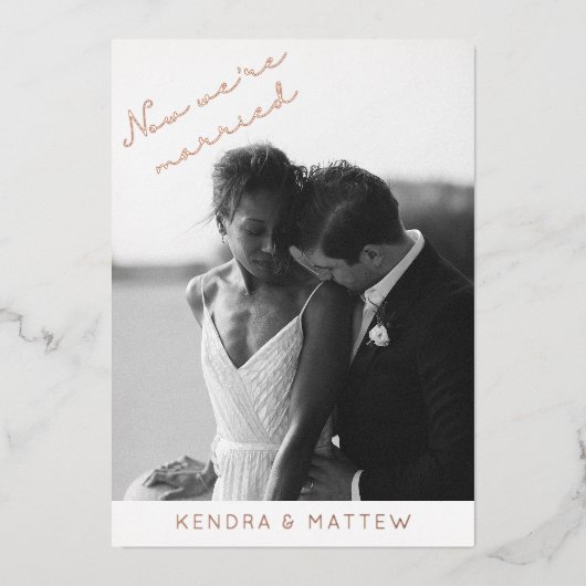 Aankondiging van de Echte Folie Modern Wedding Elo (Voorkant)