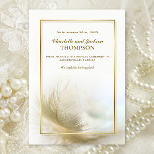 Aankondiging van de Elegant Gold Feather Wedding