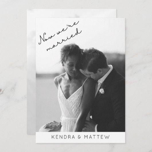 Aankondiging van de Elegant Minimalist Wedding Elo (Voorkant / Achterkant)