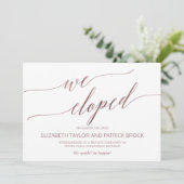 Aankondiging van de Elegant Roos Gold Elopement (Staand voorkant)