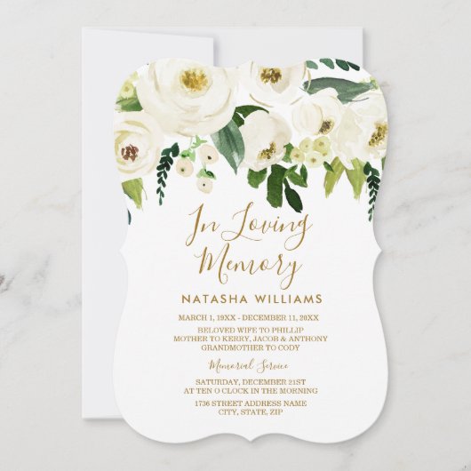 Aankondiging van de Elegant White Floral Funeral S (Voorkant)