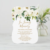 Aankondiging van de Elegant White Floral Funeral S (Staand voorkant)