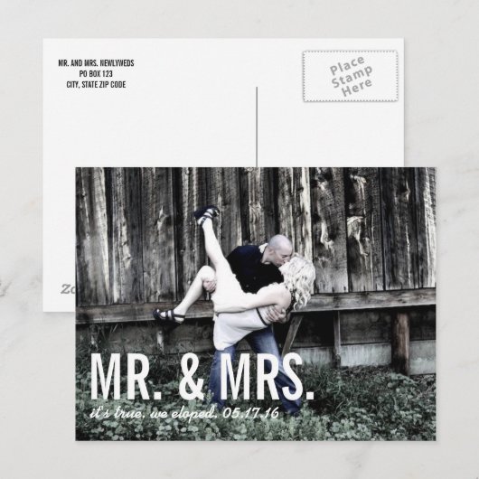 Aankondiging van de elopement (Voorkant / Achterkant)