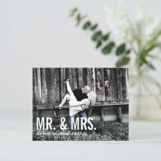 Aankondiging van de elopement (Staand voorkant)