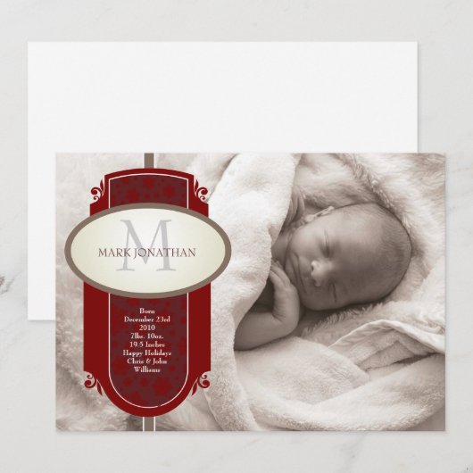 Aankondiging van de feestdag in baby (Voorkant / Achterkant)