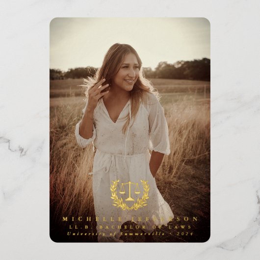 Aankondiging van de folie Law School/Legal Afstude (Voorkant)