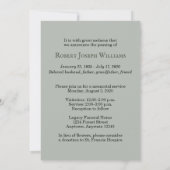 Aankondiging van de Forest Memorial Service (Achterkant)