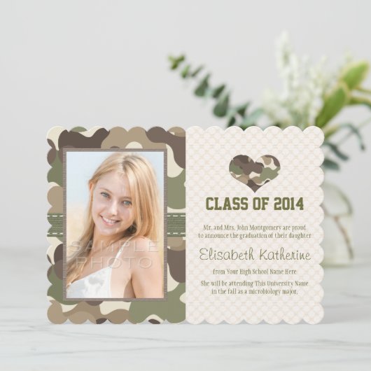 AANKONDIGING VAN DE FOTO-AFSTUDEREN VAN DE CAMOUFL (Staand voorkant)