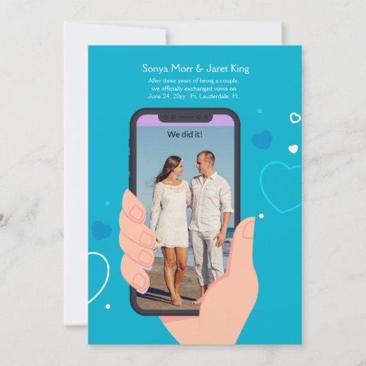 Aankondiging van de foto op mobiele telefoon (Voorkant)