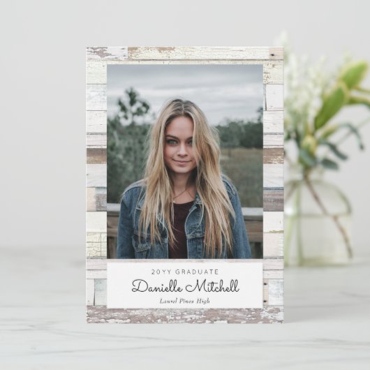 Aankondiging van de foto van Afstudeerder met druk (Staand voorkant)