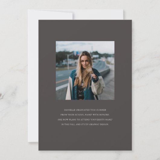 Aankondiging van de foto van Afstudeerder met druk (Achterkant)