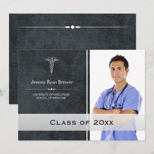 Aankondiging van de foto van het medisch Afstudere (Voorkant / Achterkant)