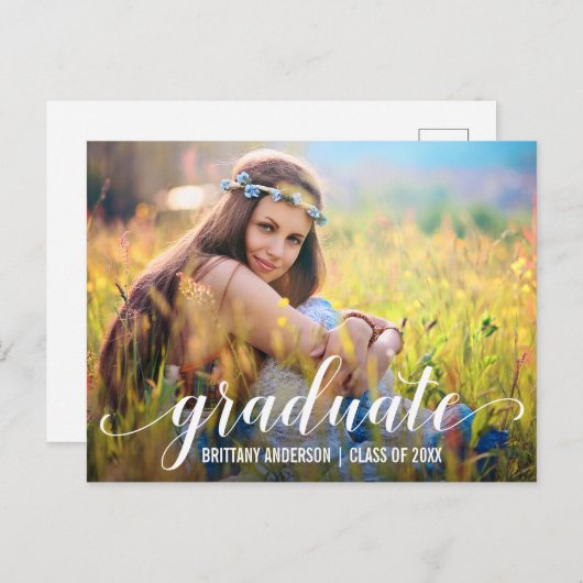 Aankondiging van de Foto van het moderne Afstudere (Voorkant / Achterkant)